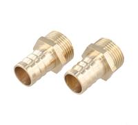 2 Pack Brass For BSP Male Thread Hose Tail Adapter for Pond Pool Hosepipe and Purpose Plumbing (3/4inch male x 19mm)