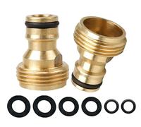 2 Pack Brass Garden Hose Tap Connector, 3/4 inch Brass Male Threaded Tap Connector, Copper 3/4" BSP Hose Connector Threaded Faucet Adapter Quick Connect Adapter