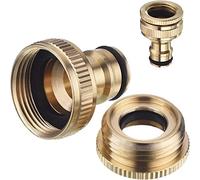 2 Pack Brass Garden Hose Tap Connector, brass garden hose connector set, connector for the start of the hose, basic equipment with fittings for hoses, tap connection set
