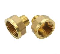 2 Pack Brass Hex Bushing Reducing Connector G1/2 Male To G3/4 Female Thread Adapter For Plumbing Heating Pipe Fittings Gold Finish Build Leak Proof Design Industrial Use(G1/2 to G1)