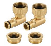 2 Pack Brass Hose Pipe Adapters Garden Tap Connectors for Irrigation and Car Washing 90 Degree Rotating Angled Elbow Garden Hose Elbow