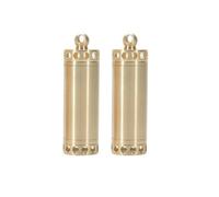 2 Pack Brass Pill Bottle, Waterproof Dustproof Pill Box, Portable Pocket Keychain Pill Case for Outdoor Travel Camping (Large)