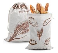 2 Pack Bread Bags To Keep Loaves Fresh - 40cm X 30cm - Pantry Storage Solution - Reusable Holders For Homemade Bakery - Eco-Friendly Reusable Wraps
