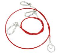 2 Pack Breakaway Cables, 4 mm Trailer Caravan Break Away Cable with Carabiner Threaded Hook Heavy Duty Burst Ring, Trailer Brake Safety Cable, Towing Coupling Safety Handbrake Emergency Cable