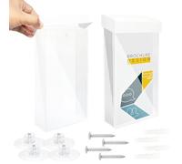 2 Pack Brochure Holder Stand, Wall-Mounted Brochure Holders, with 2 Mounting Options (Screws & Suction Cups), Weatherproof Cover for Indoor/Outdoor Use - Holds Up to 20 Document, Literature (4.5"x9")