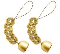 2 Pack Bronze Wind Chimes for Garden and Indoor, Zinc Alloy Wind Chime Decor for Outdoor Patio, Spiritual Gift and Feng Shui Home Decor