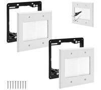 2 Pack Brush Wall Plate, Single Gang Cable Pass Through Insert, Fireproof PC Cable Entry Cover for Hiding Wires, Low Voltage Wall Cables Management for HDMI, Coaxial, AV Cables