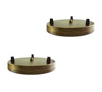 2 Pack Brushed Brass Ceiling Rose 3 Outlet 200mm Metal Round Light Fitting Base for Pendant Lamp Holder Modern Ceiling Fixture Plate Canopy Ideal for Stylish Home Lighting and Decorative Hanging Light