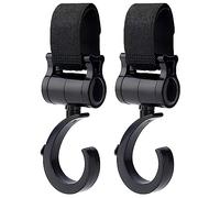 2 Pack Buggy Clips, Stroller Pram Hooks, Baby Bag Clips, 360 Degree Swivel Baby Pushchair Hooks, Clip Your Handbag Shopping or Baby Change Bag Safely on Your Pushchair or Stroller, Universal Fit