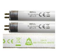 2 Pack Bundle 8w T5 300mm 12" Fluorescent Tubes Cool White 4000k G5 Cap for Emergency and Strip Lights 8 Watt Bell Lighting 05410