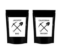 2-Pack Bundle Bags Gold Paydirt with California Paydirt, Jackpot Bag - Authentic Gold Panning Pay Dirt Concentrate Contains Gold in Every Bag - Convenient Sealed Bag