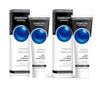 2 Pack Bundle -Hadco - Instant Natural Professional Daily Toothpaste with Charcoal - Up to 4 Shades Whiter - (75ml) (Pack of 2).