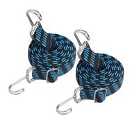 2 Pack Bungee Cords with Hooks, Blue Adjustable Elastic Strap Heavy Duty Baggage Bungee Rope for Bike Rack, Camping Car Roof Rack and Tent Poles (1m/3.3ft)