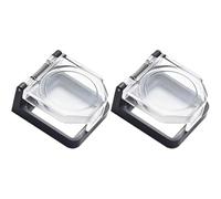 2-Pack Button Switch Cover Guard, Protecting Cover for Emergency Stop Knob, Clear Waterproof Button Cover for 22mm Diameter Push Button Switch (Black Flat Button with Spring)
