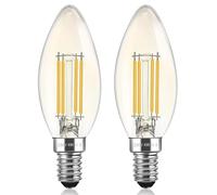 2 Pack C35 E14 LED Candle Bulb, 2700K 4W E14 LED Light Bulb Warm White Amber 220V, 330LM, SES Candle LED Filament Bulb for Chandeliers, Vintage Edison Candle Light Bulb for Wall Lamp (4, Watts)