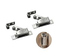 2 Pack Cabinet Door Catch Automatic Spring Catch Push to Open Door Catches Heavy Duty Rebound Latches - Ideal for Cabinet, Cupboard (Full 304 Stainless Steel)