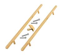 2 Pack Cabinet Pulls Aluminum Alloy Cabinet Knobs T Bar Cupboard Door Handles Square Kitchen Door Levers for Bathroom,Closet,Wardrobe,Furniture Hardware (Hole Distance 600mm,Gold)