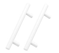 2 Pack Cabinet Pulls Aluminum Alloy T Bar Cupboard Knobs Door Handles Kitchen Door Levers Bright White for Bathroom,Closet,Wardrobe,Furniture Hardware (Hole Distance 160mm)
