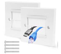 2 Pack Cable Brush Plate, Brush Wall Plate, Cable Entry Cover, Single Gang Brush Panel for Covering Outlets, Cables Pass Through Insert for Wires, Receptacles and Tidying Cords