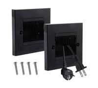 2 Pack Cable Brush Plate, Cable Entry Cover, Wall Cable- Cover, Single Gang Brush Panel for Covering Outlets, Receptacles and Tidying Cords