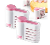 2 Pack Cake Slicer, Adjustable 5 Layers Stratification Auxiliary Leveler Slicer, Cutting Fixator Guide Tools, Cake Leveler, Bread Slice Kitchen Bakeware Accessories