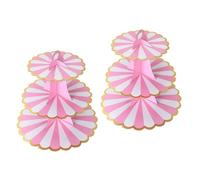 2 Pack Cake Stand 3-Tier Cardboard Cupcake Stand, Cardboard Cake Stands for Afternoon Tea, Dessert Tower for Party, Round Dessert Tower for Birthday Party, Wedding and Baby Shower (White&Pink - 2Pcs)