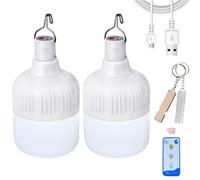 2 Pack Camping Lights,Emergency Lantern LED USB Rechargeable Lighting, 30W 3 Modes,Portable Tent Light for Camping, Patio,Garden,BBQ,Hiking,Fishing. with Remote Control