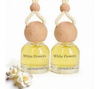 2 Pack Car Air Fresheners White Flower Scent, Car Diffuser with 2 Vent Clip, Strong Flower Perfume Automotive Air Freshener Long Lasting up to 60 Days for Men & Women