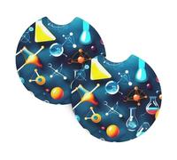 2 Pack Car Coaster for Cup Holders Abstract Science Chemistry Car Cup Coaster 2.7" Neoprene Non-Slip Automotive Cup Mat Universal Auto Car Interior Accessories for Women Men Cup Pad