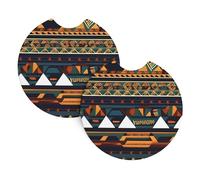 2 Pack Car Coaster for Cup Holders African Ethnic Pattern Car Cup Coaster 2.7" Neoprene Non-Slip Automotive Cup Mat Universal Auto Car Interior Accessories for Women Men Cup Pad