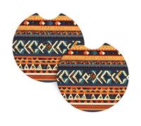 2 Pack Car Coaster for Cup Holders African National Patterns Car Cup Coaster 2.7" Neoprene Non-Slip Automotive Cup Mat Universal Auto Car Interior Accessories for Women Men Cup Pad