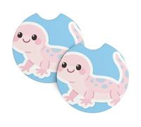 2 Pack Car Coaster for Cup Holders Cute Axolotl Print Car Cup Coaster 2.7" Neoprene Non-Slip Automotive Cup Mat Universal Auto Car Interior Accessories for Women Men Cup Pad