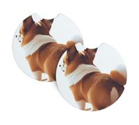 2 Pack Car Coaster for Cup Holders Cute Corgi Butt Car Cup Coaster 2.7" Neoprene Non-Slip Automotive Cup Mat Universal Auto Car Interior Accessories for Women Men Cup Pad