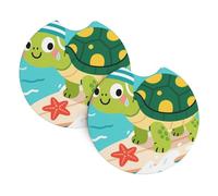 2 Pack Car Coaster for Cup Holders Cute Turtle Car Cup Coaster 2.7" Neoprene Non-Slip Automotive Cup Mat Universal Auto Car Interior Accessories for Women Men Cup Pad