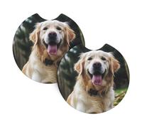 2 Pack Car Coaster for Cup Holders Funny Golden Retriever Car Cup Coaster 2.7" Neoprene Non-Slip Automotive Cup Mat Universal Auto Car Interior Accessories for Women Men Cup Pad