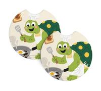 2 Pack Car Coaster for Cup Holders Funny Turtle Car Cup Coaster 2.7" Neoprene Non-Slip Automotive Cup Mat Universal Auto Car Interior Accessories for Women Men Cup Pad