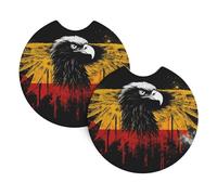 2 Pack Car Coaster for Cup Holders Germany Flag Eagle Car Cup Coaster 2.7" Neoprene Non-Slip Automotive Cup Mat Universal Auto Car Interior Accessories for Women Men Cup Pad