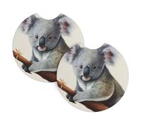 2 Pack Car Coaster for Cup Holders Koala and Butterfly Car Cup Coaster 2.7" Neoprene Non-Slip Automotive Cup Mat Universal Auto Car Interior Accessories for Women Men Cup Pad