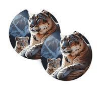 2 Pack Car Coaster for Cup Holders Mountain Lions Car Cup Coaster 2.7" Neoprene Non-Slip Automotive Cup Mat Universal Auto Car Interior Accessories for Women Men Cup Pad