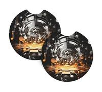 2 Pack Car Coaster for Cup Holders Musical Theme Music Clefs Car Cup Coaster 2.7" Neoprene Non-Slip Automotive Cup Mat Universal Auto Car Interior Accessories for Women Men Cup Pad