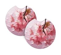 2 Pack Car Coaster for Cup Holders Pink Cherry Car Cup Coaster 2.7" Neoprene Non-Slip Automotive Cup Mat Universal Auto Car Interior Accessories for Women Men Cup Pad