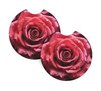 2 Pack Car Coaster for Cup Holders Pink Rose Pattern Car Cup Coaster 2.7" Neoprene Non-Slip Automotive Cup Mat Universal Auto Car Interior Accessories for Women Men Cup Pad