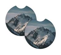 2 Pack Car Coaster for Cup Holders Snow Mountain During the Day Car Cup Coaster 2.7" Neoprene Non-Slip Automotive Cup Mat Universal Auto Car Interior Accessories for Women Men Cup Pad