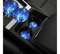 2 Pack Car Coasters for Cup Holders Absorbent Non-Slip Car Cup Coasters Universal 2.7 Inch Cars Coaster Glitter Butterfly Insert Cupholder Pad Cute Auto Assecories for Women Men