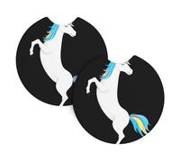 2-Pack Car Coasters WHJSSF Dancing Unicorn Picture Auto Accessories Spill-Resistant Quick-Drying Suitable for Cars Trucks, and Boats