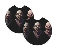 2-Pack Car Coasters WHJSSF Horrible Evil Spirit Picture Auto Accessories Spill-Resistant Quick-Drying Suitable for Cars Trucks, and Boats