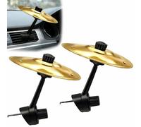 2 Pack Car Drum Cymbal Air Vent, Golden Car Symbol Drum For Drummers & Music Lovers,Suitable For All Types Of Vehicles