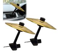 2 Pack Car Drum Cymbal Air Vent, Golden Car Symbol Drum For Drummers & Music Lovers,Suitable For All Types Of Vehicles