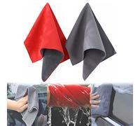 2-Pack Car Drying Towel, Super Absorbent Scratch-Free Microfiber Cloths for Quick-Dry Automotive and Multipurpose Use - 11.8x11.8in (Red+Gray)