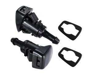 2-Pack Car Front Windshield Washer Nozzles - Wiper Water Spray Jets Replacement - Direct Fit Washer Nozzle Kit with Rubber Gaskets - Replaces OEM 5303833AA 5116079AA